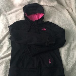 Black and Pink North Face zippy hoody